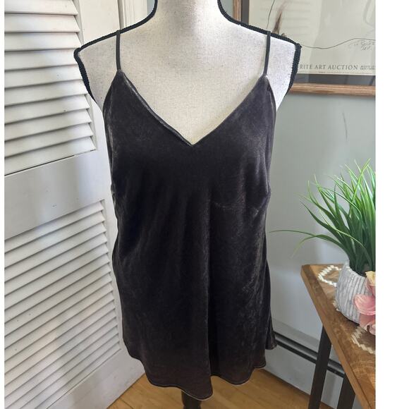 GOLD HAWK Womens Top Large Brown Velvet Babydoll Grunge Goth Retro Y2K Summer - Picture 1 of 9